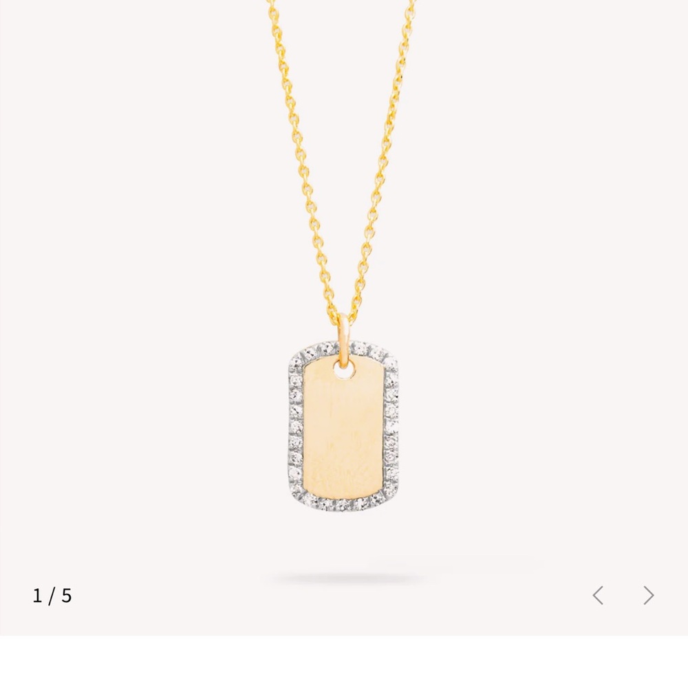 Stone & Strand Tiny Diamond Dog Tag Necklace